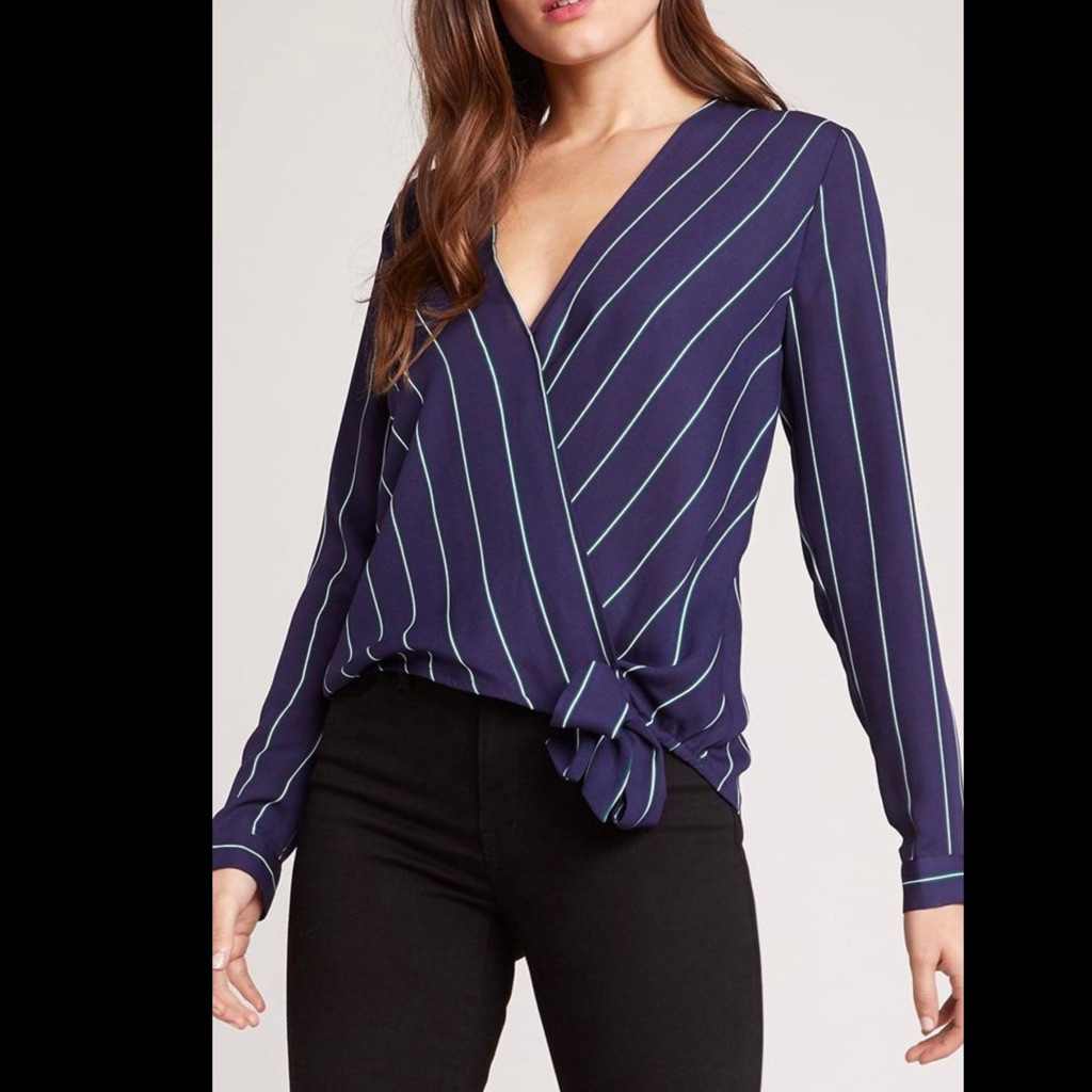 Bb Dakota “Friday Night Stripes” Wrap Top Nwot